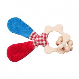 Efie Holz Blümchen Greifling rot/blau