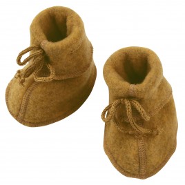 Engel Baby Bootees with Ribbon saffron melange