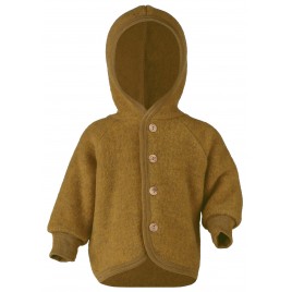 Engel Hooded Jacket with Wooden Buttons Saffron melange
