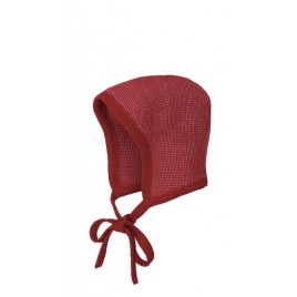 Disana Knitted Bonnet bordeaux-rosé