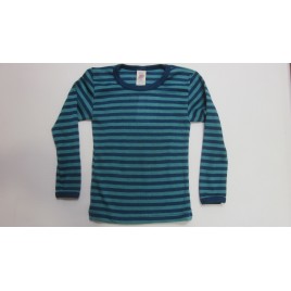 Engel Children's vest long sleeved, fine rib light ocean/ice blue