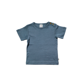 Leela Cotton Kurzarmshirt Taubenblau
