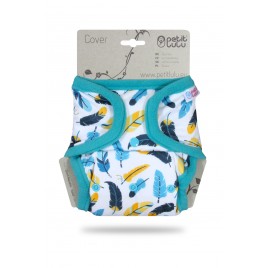 Petit Lulu One Size Cover (Snaps) Turquoise Feathers