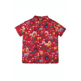 Frugi Harvey Hawaiian Shirt True India Red