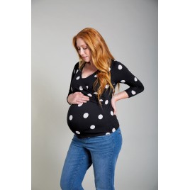 Frugi Winnie Maternity & Nursing Top Polkadot