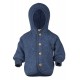 Engel Hooded Jacket with Wooden Buttons Blue mélange