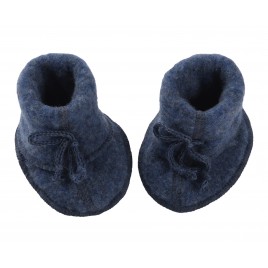 Engel Baby Bootees with Ribbon Blue mélange