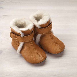 Pololo Babybootie Wolle Hellbraun