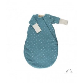 Popolini Sleeping Bag Vario interlock/teddy plush GOTS Vintage Blue Dandeli