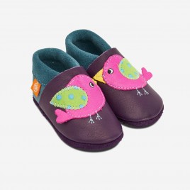 Pololo Birdie aubergine babyblau