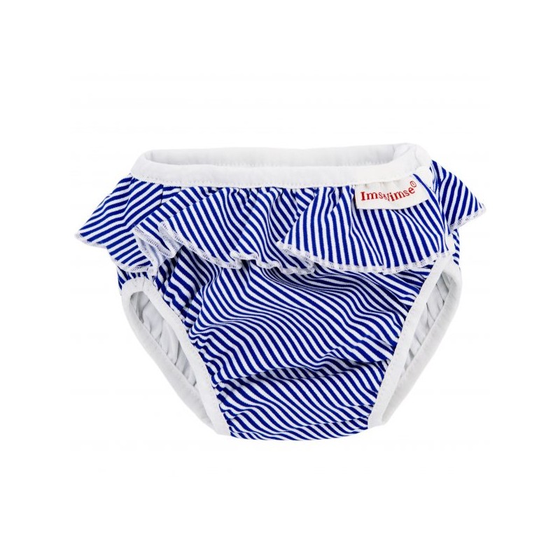 Imse Vimse Swim Diaper white/blue stripes frill