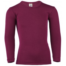 Engel Children's vest long sleeved, fine rib cherry/red
