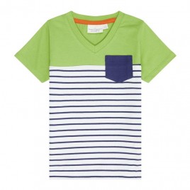 Sense Organics Salvo Shirt S/S Navy Stripes - Green