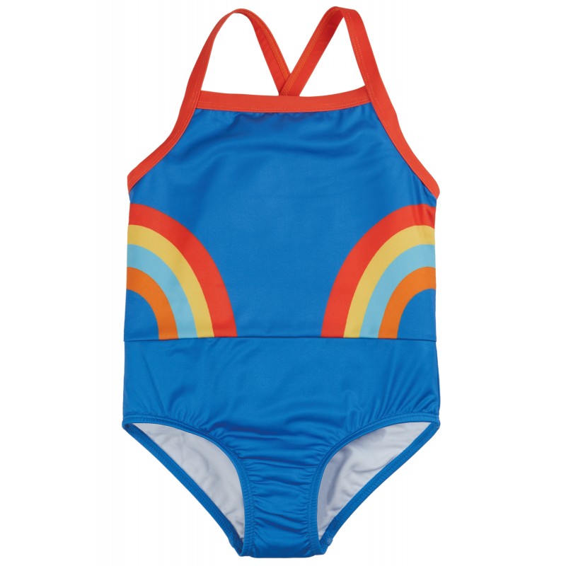 Frugi Thea Rainbow Swimsuit Cobalt Rainbow