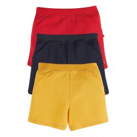 Frugi Falmouth Shorts 3 Pack Indigo-Bumblebee-Red