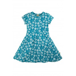 Frugi Spring Skater Dress Camper Blue Seashells