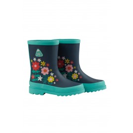 Frugi Explorer Wellington Boots Indigo Dahlias