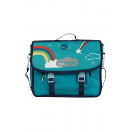 Frugi Super Satchel Backpack Pacific Aqua/Rainbow20.0