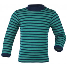 Engel Baby-Shirt Long Sleeved with mother-of-pearl button Light Ocean/Ice Blue