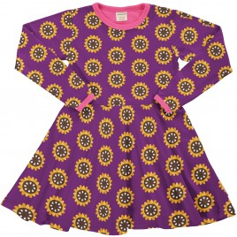 Maxomorra Dress Circle LS garden sunflower