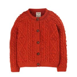 Frugi Elora Cable Cardi Camer-Indigo Garden Life