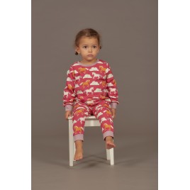 Sense Organics Long John Retro Pyjama AOP Horses and Clouds