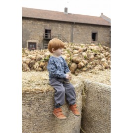 Sense Organics Bengo Shirt L/S AOP Cows Dusty Blue