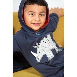 Frugi Big Character Snuggle Suit indigo/rhino