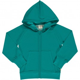 Maxomorra Cardigan Hood Sweat solid LAGOON