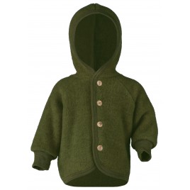 Engel Hooded Jacket with Wooden Buttons schilf melange