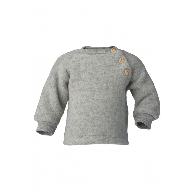 Engel Raglan sweater, fleece light grey mélange