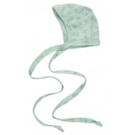 Engel Baby-Bonnet wol-zijde pastel mint with print