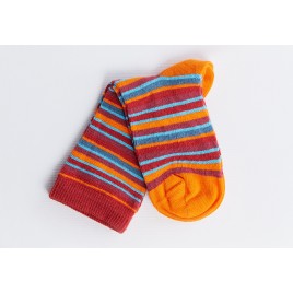 Leela Cotton Socken rot/orange/bord/hellbl/d