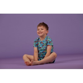 Sense Organics Kafka Retro Short Pyjama Chameleon Azure Blue