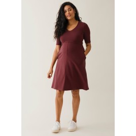 Boob A  Dress Mid-Sleeve port red