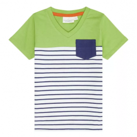 Sense Organics SALVO ShirtS/S Navy Stripes /  Kiwi