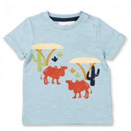 Sense Organics ODO  baby shirt S/S Dusty blue camel