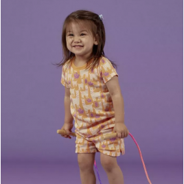 Sense Organics JULA retro pyjama short  Lama apricot