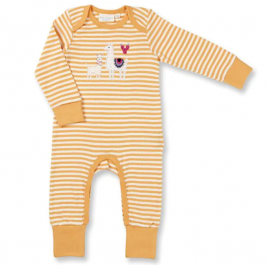 Sense Organics Wayan baby romper  apricot stripes lama