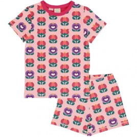 Maxomorra Pyjama Set SS Picknick Tulip