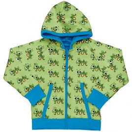 Maxomorra Cardigan Hood reversible Picknick Grasshopper