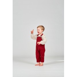 Sense Organics JANIS Baby Dungarees lined Tibetan Red