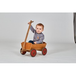 Sense Organics ELAN Baby Shirt L-S Steel blue-sand stripes