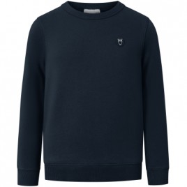 Knowledge Regular badge crew neck sweat total eclipse