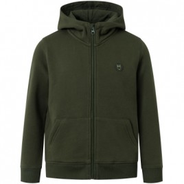 Knowledge Owl chest print zip hood sweat forrest night