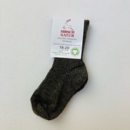 Hirsch Natur Grobstricksocke Wolle braun